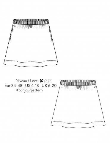 Flared Sleeves Crop Top PDF Sewing Pattern (A4, US Letter, A0) (EU 34 - 50,  US 4-20, UK 6-22)
