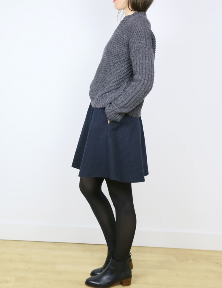 Bonjour Pinstripe Rose Skirt